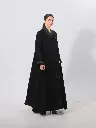 LYS-11كريب كوري أسود ، خام صيفي و خفيف مع اضافة مميزة لقماش التفته  ازرار فضية لتميزكِ بإطلالة ف (1).webp