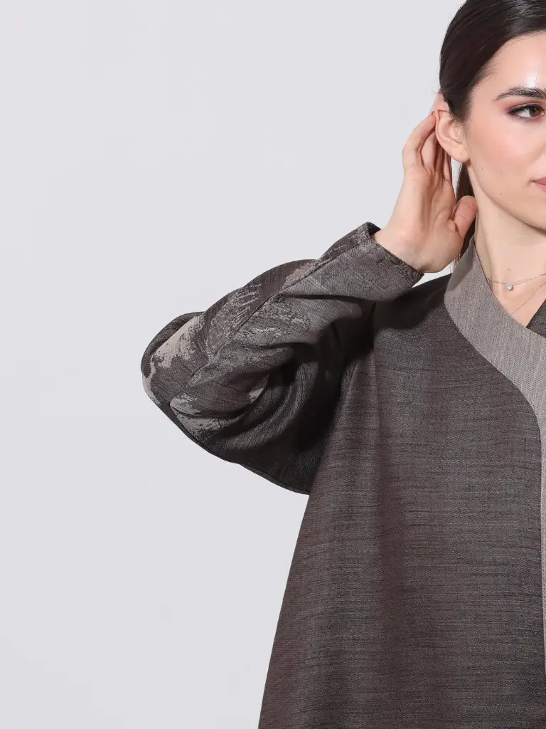 LYS-12لنن هندي بحاشية ، مبطن من الداخل ، قماش صيفي اللون المتوفر البني فقط ، القصة دبل كلوووشسعر (2).webp