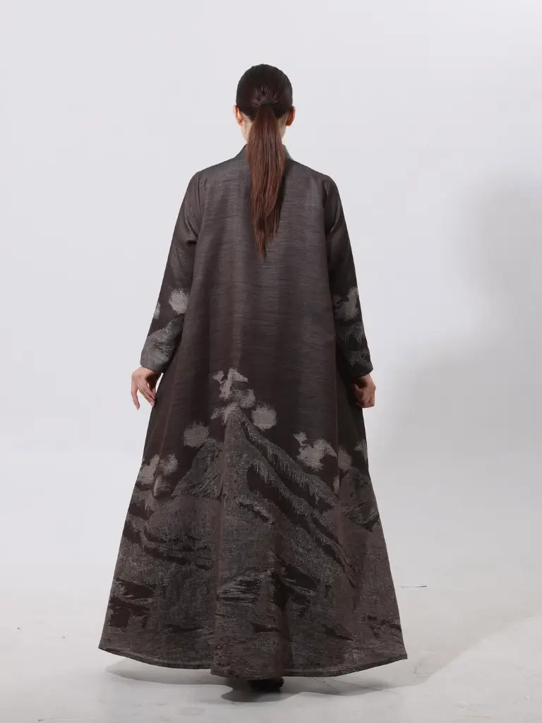 LYS-12لنن هندي بحاشية ، مبطن من الداخل ، قماش صيفي اللون المتوفر البني فقط ، القصة دبل كلوووشسعر (4).webp