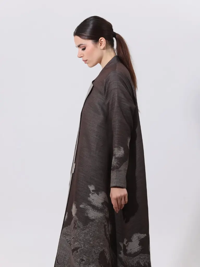 LYS-12لنن هندي بحاشية ، مبطن من الداخل ، قماش صيفي اللون المتوفر البني فقط ، القصة دبل كلوووشسعر (3).webp