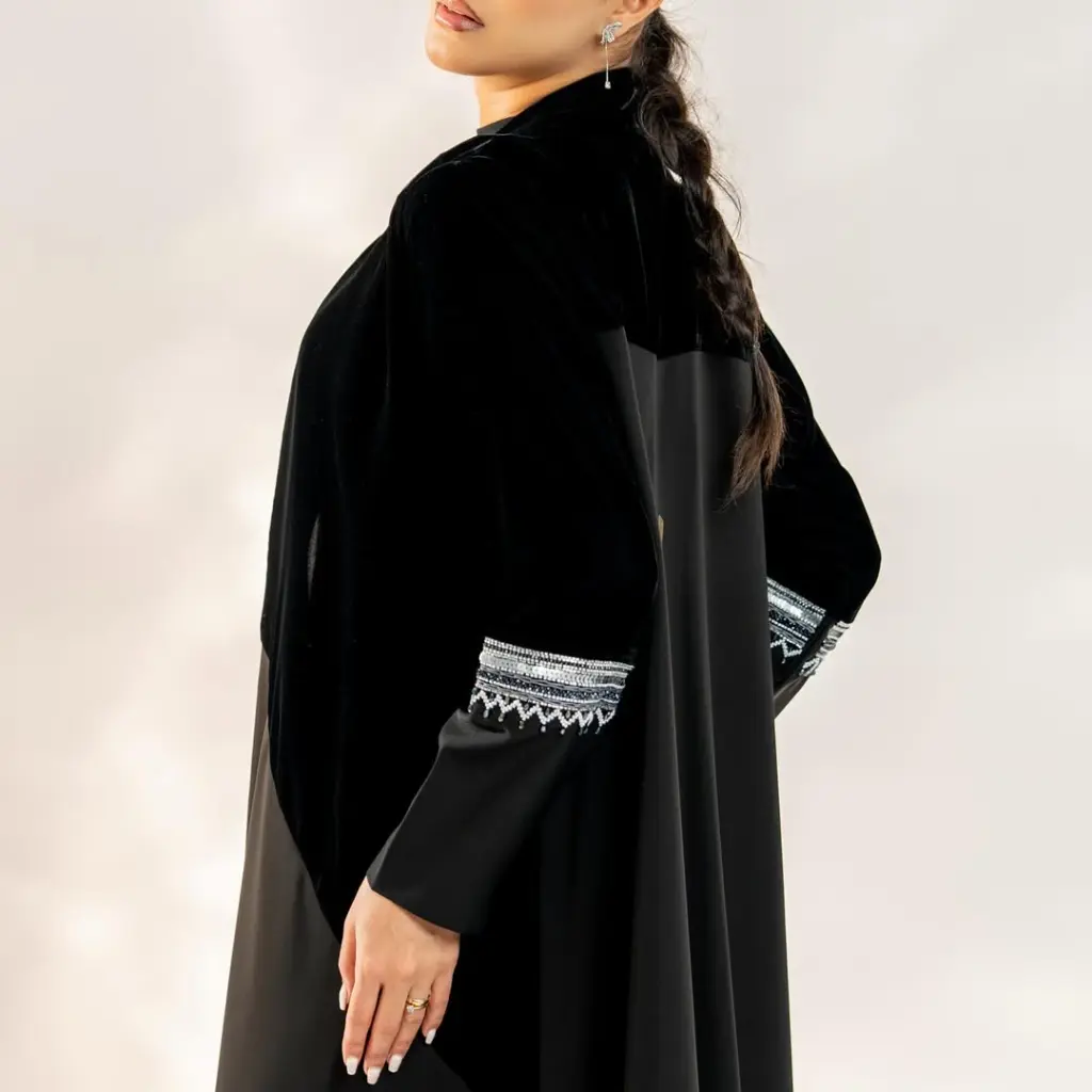 Abaya code- NAS-196Abaya price- 40 OMRAvailable color- dark blue- black-brown___________________ (1).webp