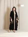 CODE - HDB 193..._عباية بقصه واسعه بقماش كريب ، تطريز امام وخلف ، اللون يتغير  مع شيله سادة. .__ (1).webp