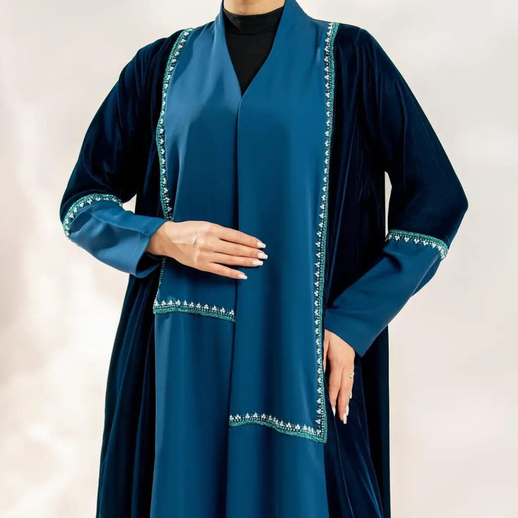 Abaya code- NAS-194Abaya price- 45 OMRAvailable color- dark blue- black-brown___________________ (3).webp