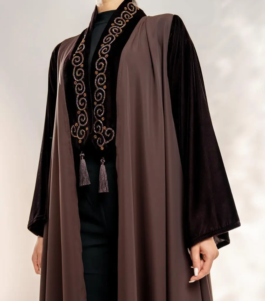 Abaya code- NAS-195Abaya price- 42 OMRAvailable color- dark blue- black-brown___________________ (3).webp
