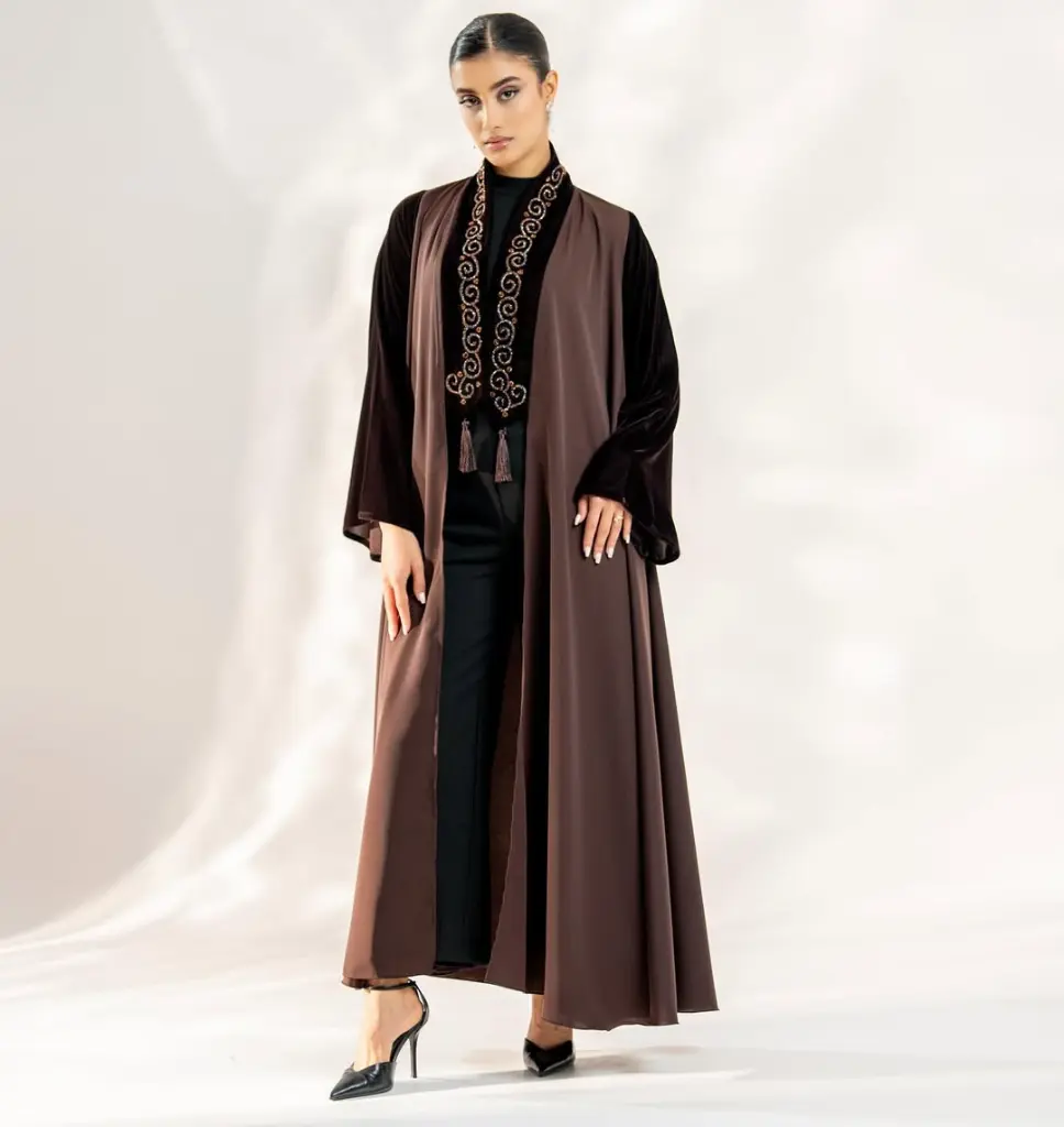 Abaya code- NAS-195Abaya price- 42 OMRAvailable color- dark blue- black-brown___________________ (5).webp