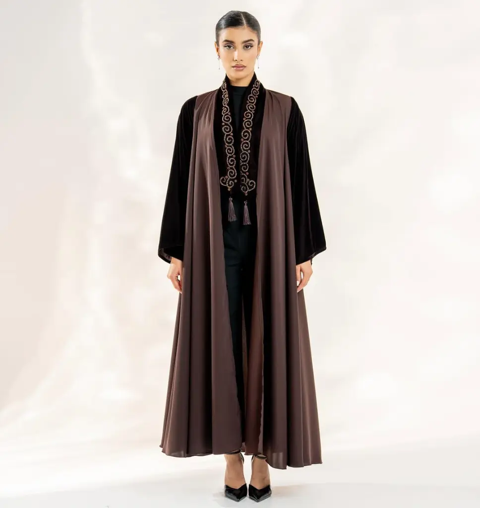 Abaya code- NAS-195Abaya price- 42 OMRAvailable color- dark blue- black-brown___________________ (4).webp