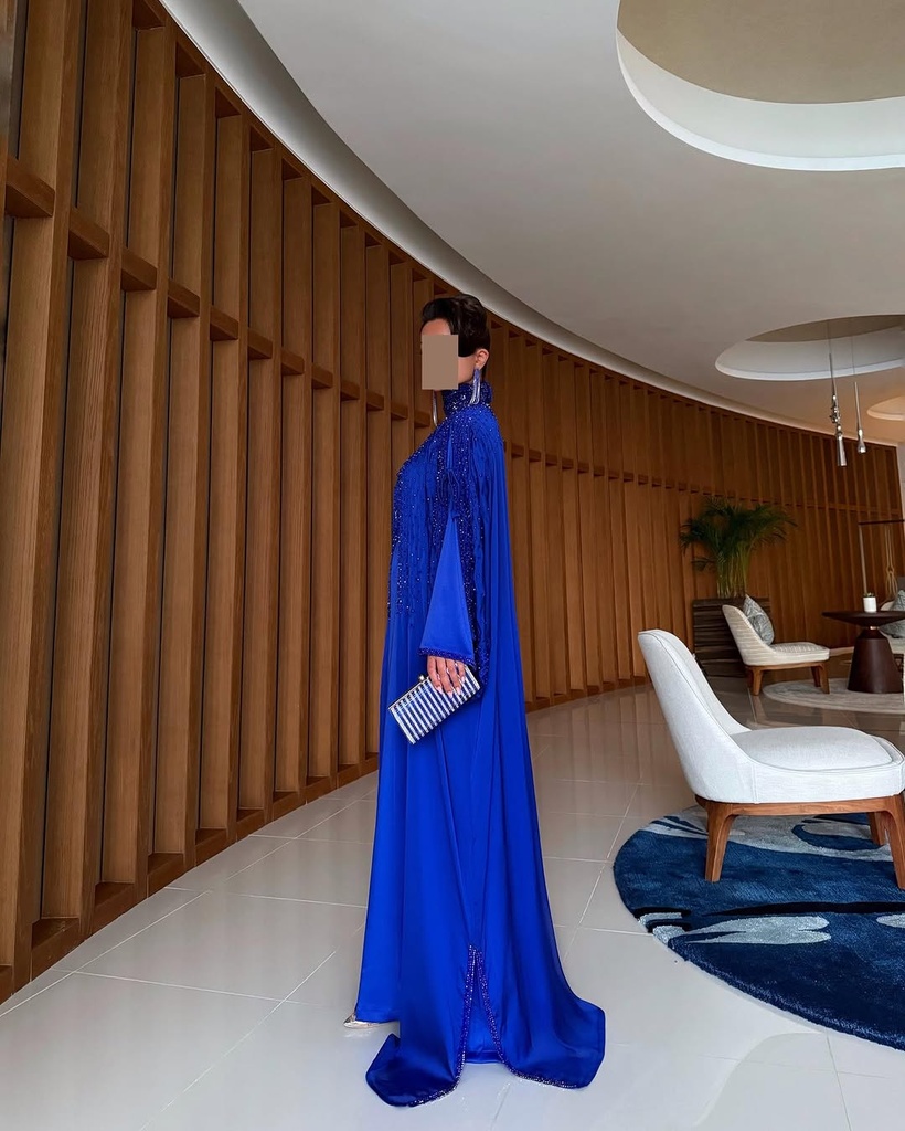 Nova Collection Dress with Embroidered Neckband